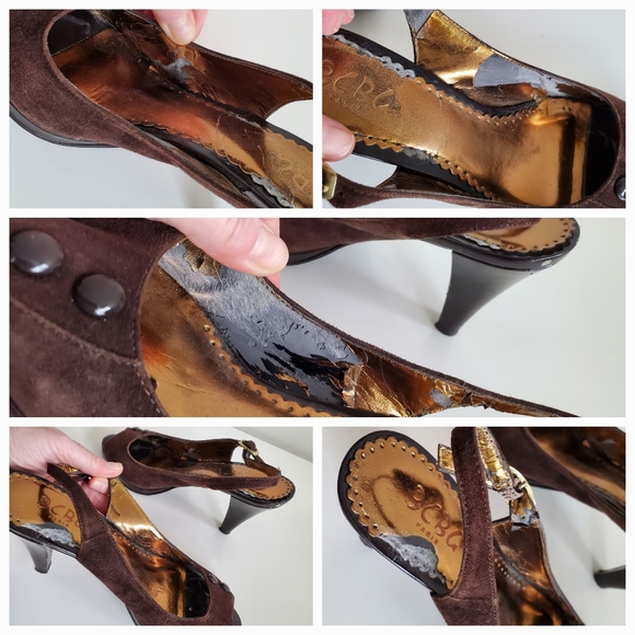 BCBG Brown Suede Heels Size 7.5 - Picture 11 of 12
